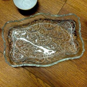 Vintage glass serving tray